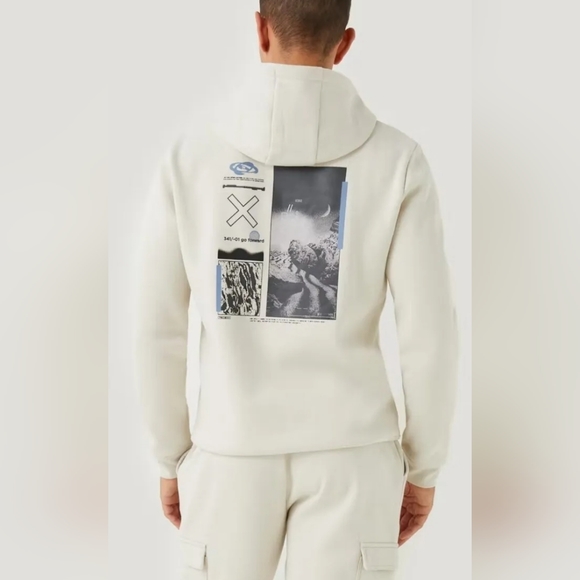 Men's U.S Athletic Ecru Utility Hoodie Size L - Picture 2 of 4